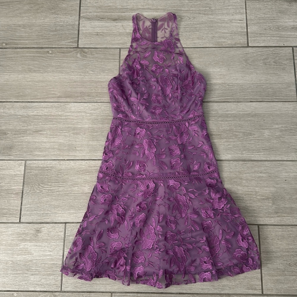 DB Studio Purple Floral Racerback Dress Size 4